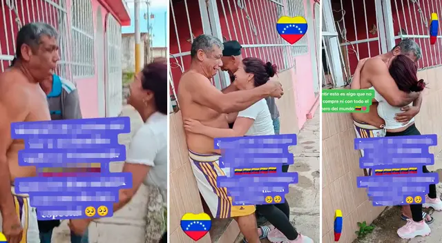 Venezuela: joven llora al reencontrarse con su familia.
