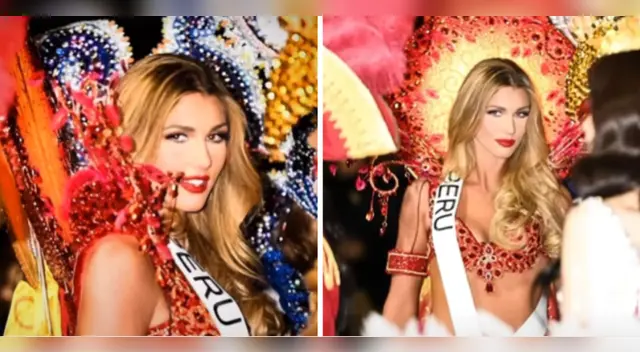 Alessia Rovegno en traje típico en el Miss Universo.