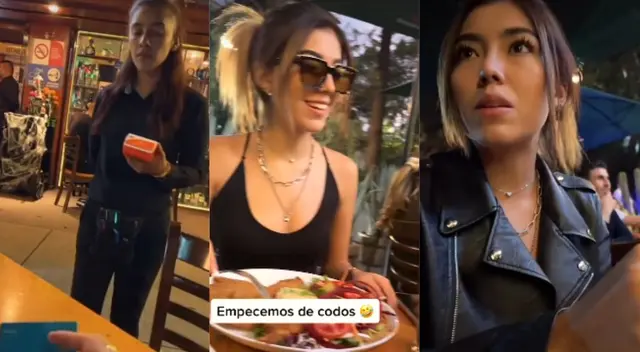 La señorita se molestó porque no le parecía justo pagar la cuenta.