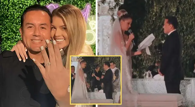 Brunella Horna llora en el altar y dedica emotivas palabras a Richard Acuña. Brunella Horna llora en el altar y dedica emotivas palabras a Richard Acuña.