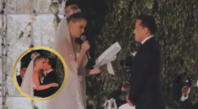 Brunella Horna y Richard Acuña se casaron dedicándose románticas palabras.