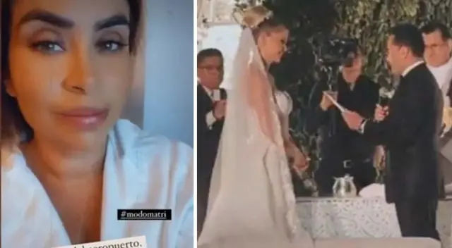 Ethel Pozo explicó su tardanza a boda de Brunella Horna y Richard Acuña.