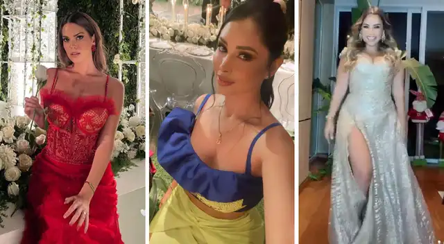 Los looks en la boda de Brunella Horna y Richard Acuña.