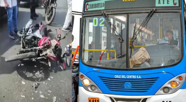 Motocicleta de joven que fue atropellado por bus en Comas Motocicleta de joven que fue atropellado por bus en Comas