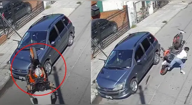 El momento quedó registrado por las cámaras de vigilancia de la zona.