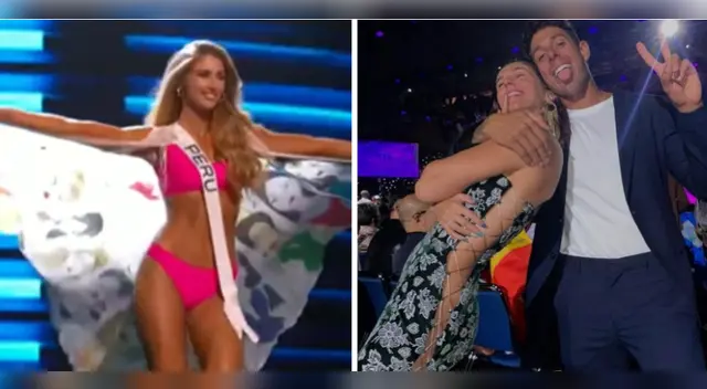Hugo García y hermana de Alessia Rovegno en la preliminar del Miss Universo.