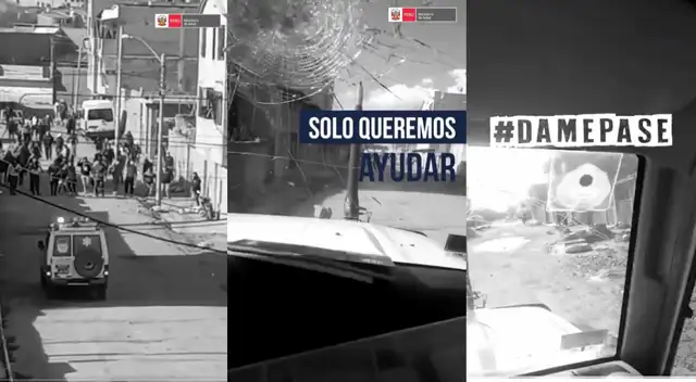 Ambulancia siendo atacada por manifestantes Ambulancia siendo atacada por manifestantes