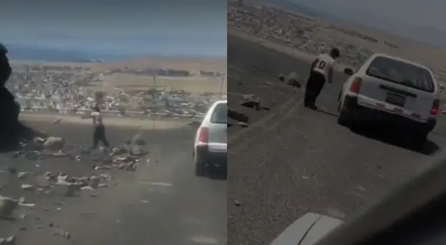 Niño quita piedras de vías bloqueadas por protestas y conductores lo premian. Niño quita piedras de vías bloqueadas por protestas y conductores lo premian.