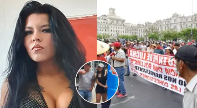 Briyit Palomino llega a la UNMSM para apoyar a manifestantes.