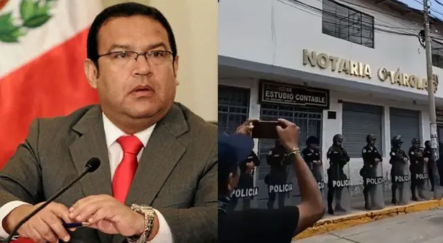 Notaría del hermano de Alberto Otárola es tacada con piedras. Notaría del hermano de Alberto Otárola es tacada con piedras.