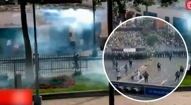 'Toma de Lima'. La PNP viene dispersando a los manifestantes en la avenida Abancay. 'Toma de Lima'. La PNP viene dispersando a los manifestantes en la avenida Abancay.