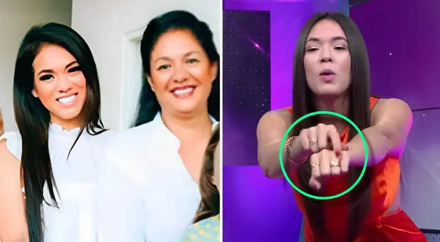 Durante los últimos minutos de Más Espectáculos, Jazmín Pinedo aprovechó en agradecerle a su mamá y el novio de esta por el presente que recibió.