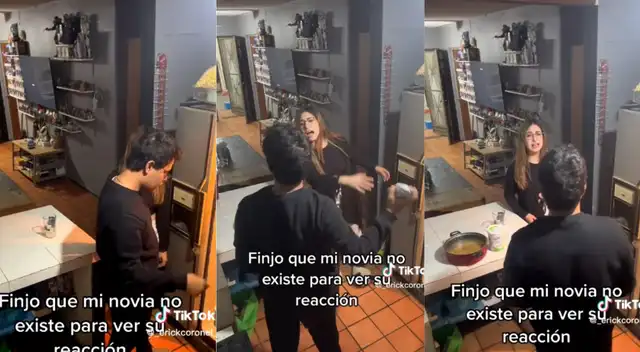 La joven perdió la serenidad al ver que no le respondía su novio. La joven perdió la serenidad al ver que no le respondía su novio.