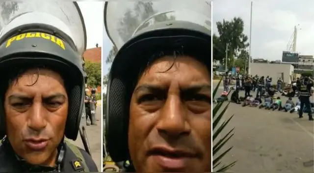 Policía se grabó tildando de "terroristas" a manifestantes que estaban tirados en el piso en San Marcos