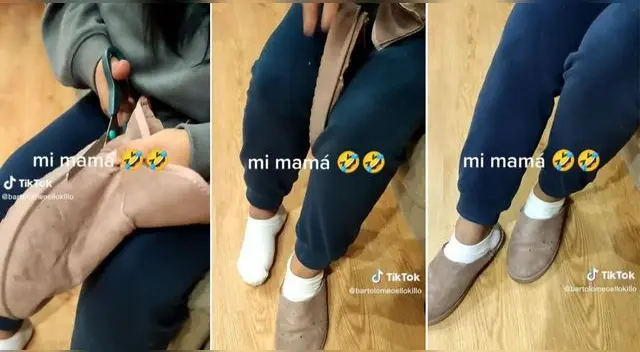 La madre de familia hizo lo impensado con las botas y se volvió tendencia en TikTok por su singular idea.