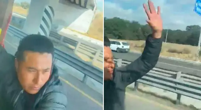 El sujeto trató de hacer que el tráiler se detenga para que sus cómplices asalten al conductor. El sujeto trató de hacer que el tráiler se detenga para que sus cómplices asalten al conductor.