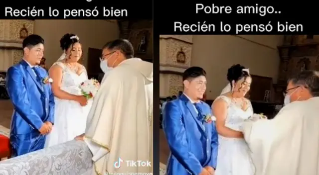 El cura se quedó sorprendido con la respuesta del novio. El cura se quedó sorprendido con la respuesta del novio.