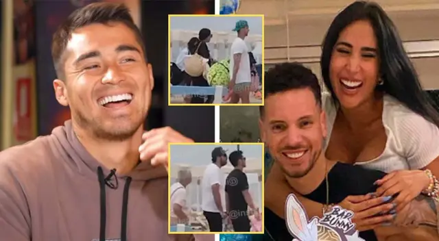 Rodrigo Cuba, Melissa Paredes y Anthony Aranda son captados juntos en la playa.