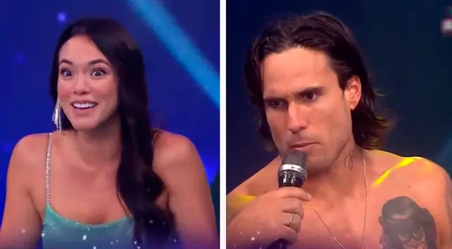 Gino Assereto incomoda a Jazmín Pinedo. Gino Assereto incomoda a Jazmín Pinedo.