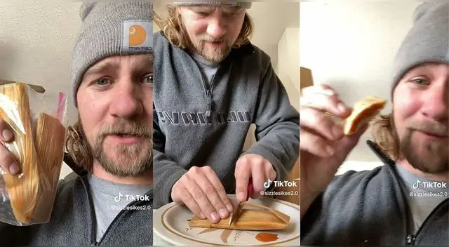 Turista comió tamal con panca, se hace viral en redes sociales, pero en TikTok lo vacilan.