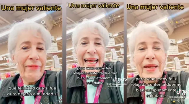 La señora disfruta después de años de su soltería.