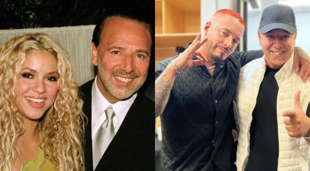  Tommy Mottola acompañado de Shakira y JBalvin, artistas con los que trabajó. Fuente: Instagram.   
