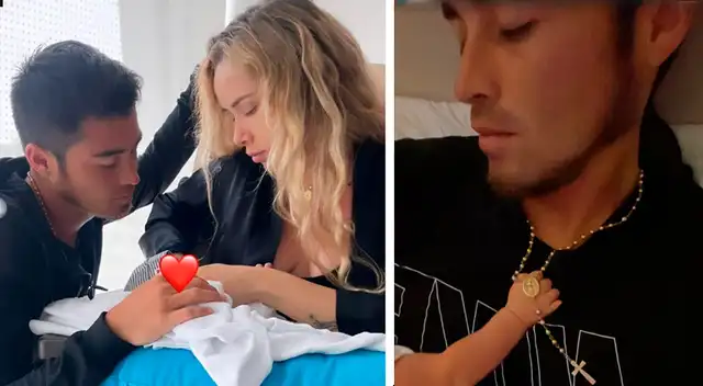 Rodrigo Cuba chocho con su bebé. Rodrigo Cuba chocho con su bebé.