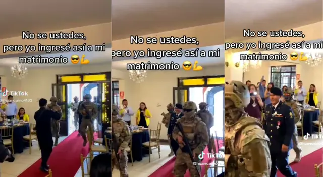 Novio entra con militares Novio entra con militares