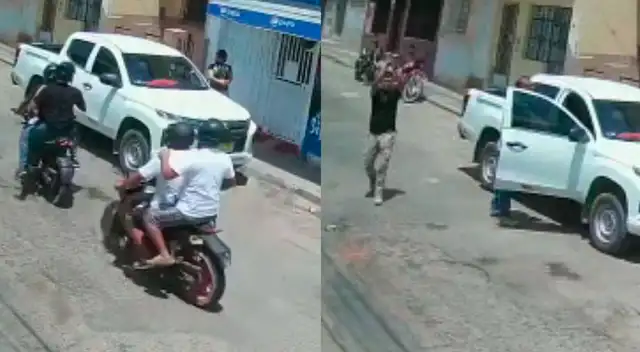 Asaltantes llegaron con motos lineales y apuntaron al empresario.