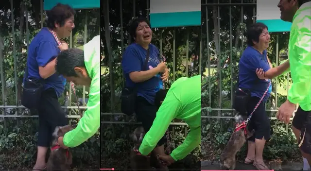 Hombre entregó a mujer su perrito que se había escapado tras soltarse de su correa