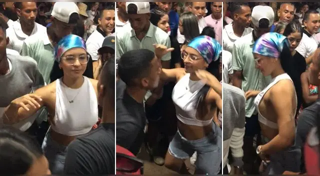 La joven deslumbró con sus pasos de baile.