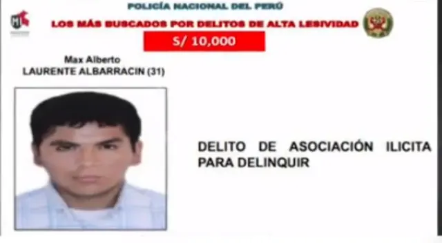 El occiso Max Alberto Laurente Albarracín (a) "Cholo Max" se encontraba en la lista de los más buscados El occiso Max Alberto Laurente Albarracín (a) "Cholo Max" se encontraba en la lista de los más buscados