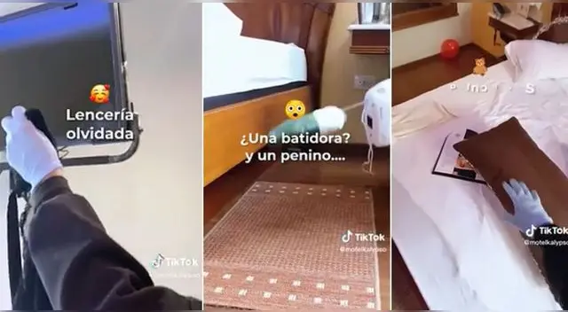 Singular escena desde el interior del cuarto de hotel generó diversas reacciones en las redes sociales.