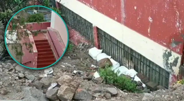 Pared de colegio se derrumbaría por fuertes precipitaciones en el distrito de Paucarpata.