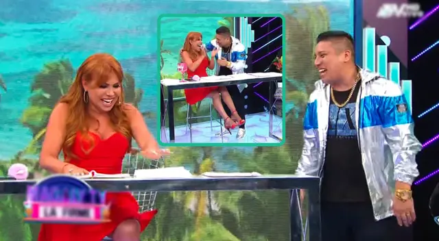Magaly vacila a Luisito Caycho tras ingresar a su set televisivo.