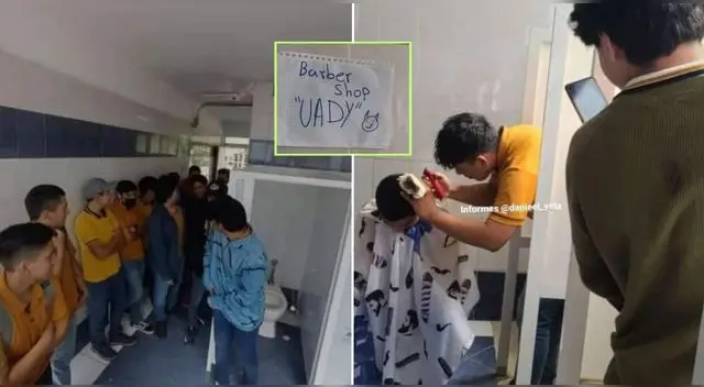El muchacho empezó su negocio para cortar el pelo a sus compañeros y en redes sociales lo felicitan.