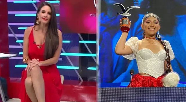 Rebeca Escribens felicita a Milena Warthon tras ganar en 'Viña del Mar'. Rebeca Escribens felicita a Milena Warthon tras ganar en 'Viña del Mar'.