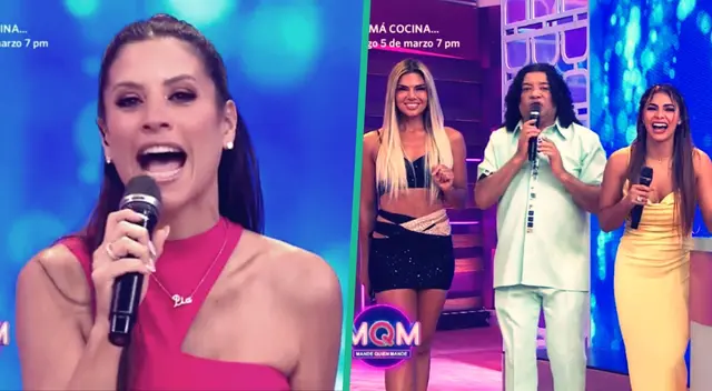 María Pía Copello 'jala orejas' a Carlos Vílchez por bailar con chicas reality. María Pía Copello 'jala orejas' a Carlos Vílchez por bailar con chicas reality.