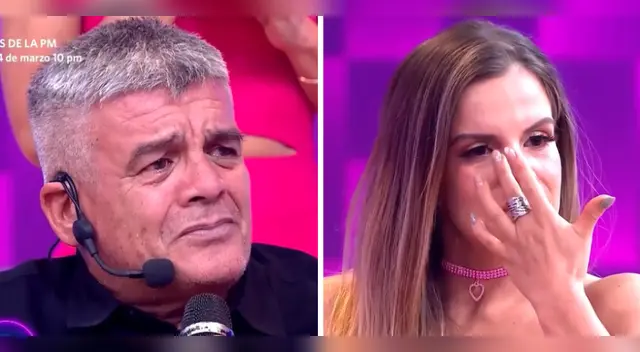 Alejandra Baigorria y su padre en emotivo momento.