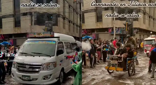 Quien pasaba en medio de la pista iba ser mojado.