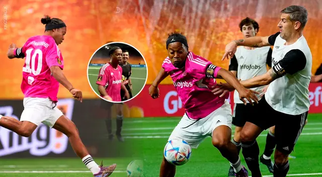 Ronaldinho expresó su molestia cuando le explicaron una regla para patear un penal.