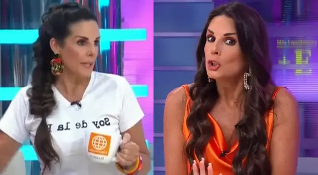 Rebeca Escribens se molesta con productor en vivo.