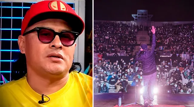 Chino Risas se emocionó tras show en el anfiteatro del Parque de la Exposición.