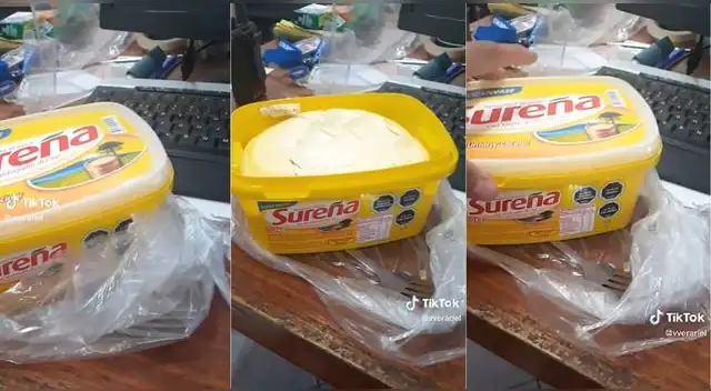 Un chileno es viral en TikTok al revelar que confundió un pote de mantequilla con su comida del día en el trabajo.