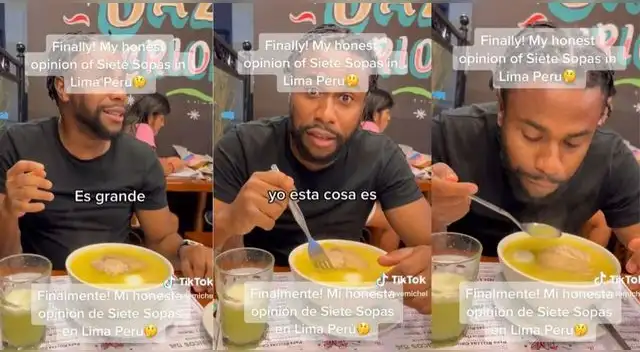 Un turista de Estados Unidos fue a Siete Sopas para comer caldo de gallina y es viral en TikTok,