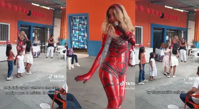 Una animadora infantil se puso a bailar frente a un señor, sin pensar que su esposa saldría y escena es viral en TikTok. Una animadora infantil se puso a bailar frente a un señor, sin pensar que su esposa saldría y escena es viral en TikTok.
