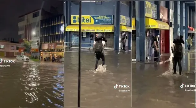 La peculiar escena se volvió viral en TikTok por el gesto de amor del muchacho hacia su novia en plena lluvia en Chiclayo.