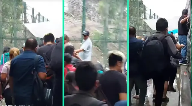 Transeúntes que pasaban por el Puente Santa Anita tuvieron que treparse en las rejas para poder cruzar. Transeúntes que pasaban por el Puente Santa Anita tuvieron que treparse en las rejas para poder cruzar.