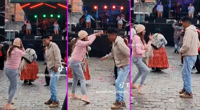 La joven sorprendió a todos con sus divertidos pasos de baile. La joven sorprendió a todos con sus divertidos pasos de baile.