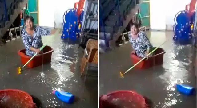 Señora no cae en depresión y recrea escena. Señora no cae en depresión y recrea escena.